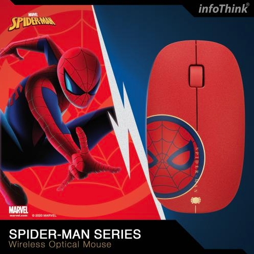 infoThink x漫威Marvel 復仇者聯盟系列 無線光學靜音滑鼠-蜘蛛人SpiderMan
