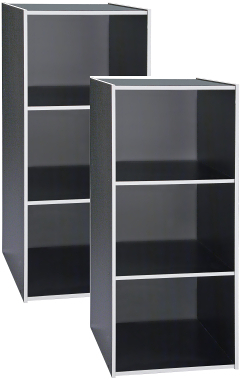 [ 家事達 ] SA-1300-GR《COLOR BOX》三格收納櫃 --新潮黑x2個 特價 空櫃 書櫃 書架
