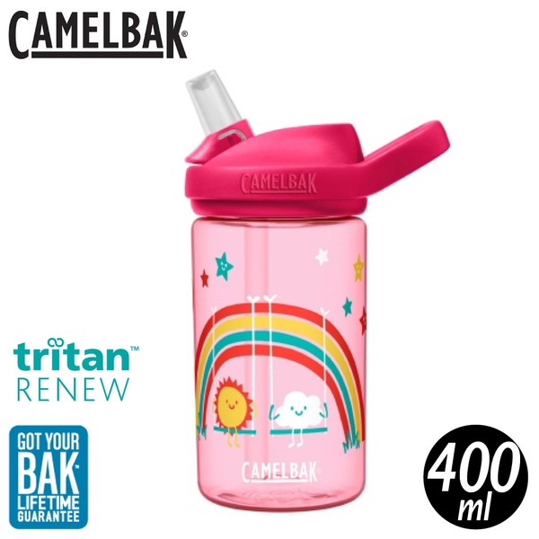 【CamelBak 美國 400ml eddy+Kids兒童吸管運動水瓶RENEW《彩虹公園》】CB2452602141