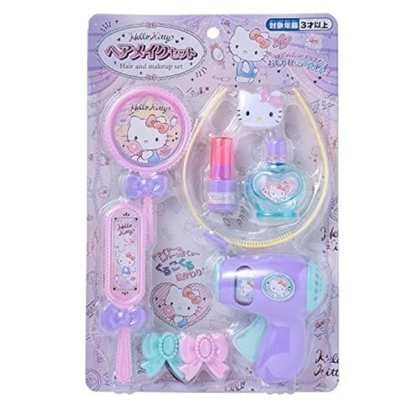 小禮堂 Hello Kitty 吹風機髮飾玩具組 (紫綠泡殼款) 4902923-153930