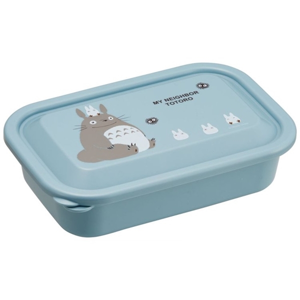 小禮堂 宮崎駿 龍貓 方形塑膠保鮮盒 830ml (藍坐姿款) 4973307-577888