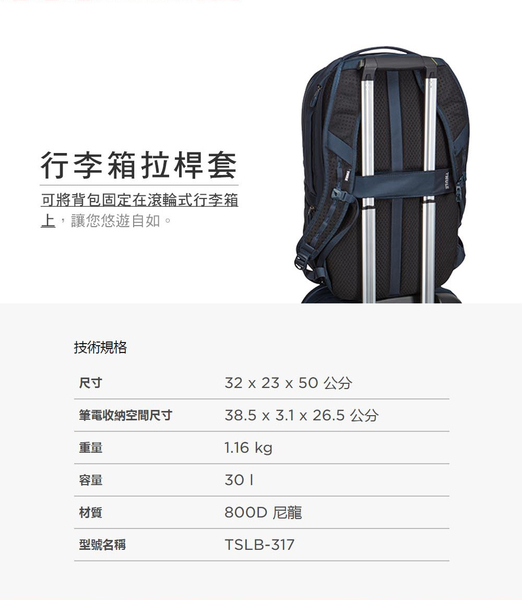 THULE-Subterra Backpack 30L筆電後背包TSLB-317-軍綠 product thumbnail 9