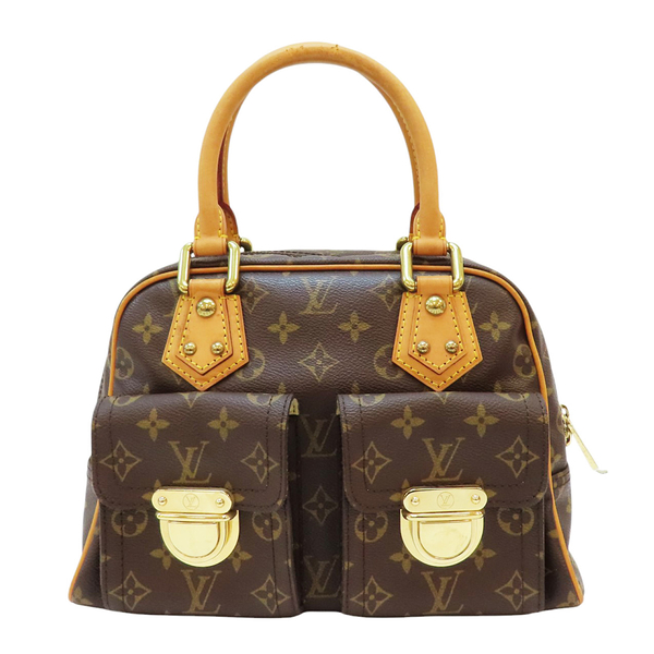 【二手名牌BRAND OFF】LOUIS VUITTON LV 路易威登 棕色 原花 Manhattan PM 曼哈頓手提包 M40026