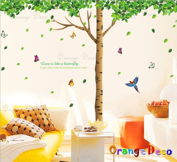 壁貼【橘果設計】綠樹 DIY組合壁貼/牆貼/壁紙/客廳臥室浴室幼稚園室內設計裝潢