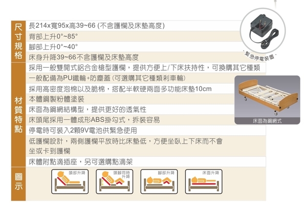 電動病床/電動床 立明 交流電力可調整式病床 LM-EF03 簡約奢華電動三馬達照顧床【好禮三重送】