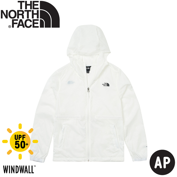 【The North Face 女 防風防曬舒適連帽外套 AP《白》】7WCA/防風外套/防曬外套/休閒外套/機能外套