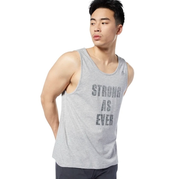 REEBOK LES MILLS® GRAPHIC TANK TOP 男裝 背心 慢跑 訓練 休閒 乾爽 灰【運動世界】ED0581 product thumbnail 3