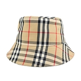 【南紡購物中心】BURBERRY經典Vintage Check格紋漁夫帽(米色)