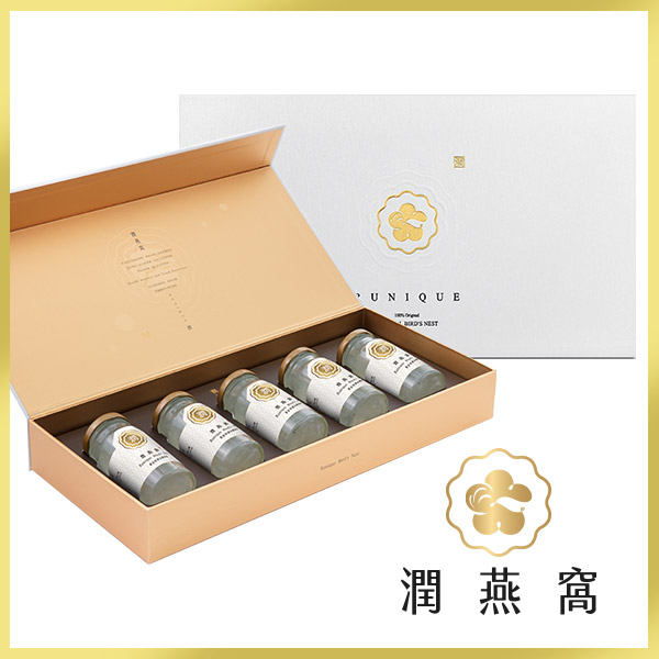 【月光節限定】潤燕窩 黃金特潤冰糖燕窩5入禮盒(140ml x5瓶) 冰糖燕窩 伴手禮推薦