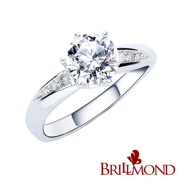 【BRILLMOND JEWELRY】GIA 1克拉18K金真鑽戒雙款選(I/I2 18K白金台)