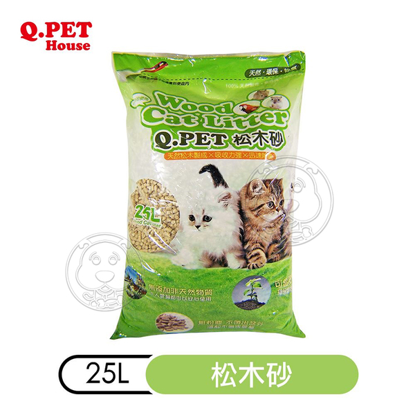 【培菓幸福寵物專營店】(免運)Q.PET Wood Cat Litter 松木砂25L 貓/小動物不能與其他商品合併 product thumbnail 2