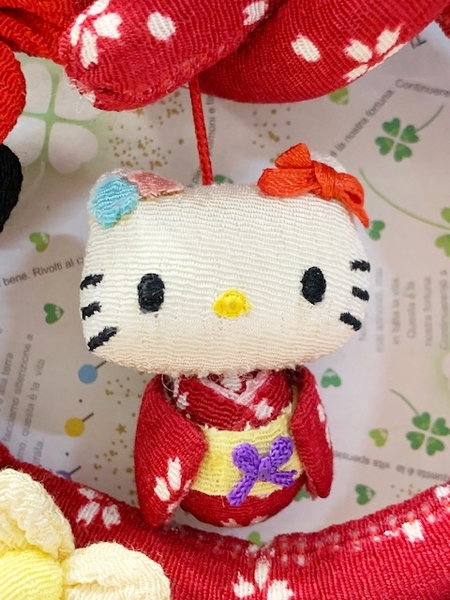 【震撼精品百貨】Hello Kitty 凱蒂貓~三麗鷗 KITTY和風圓吊飾/新年祈福掛飾-紅黑(展示品)#81042 product thumbnail 3