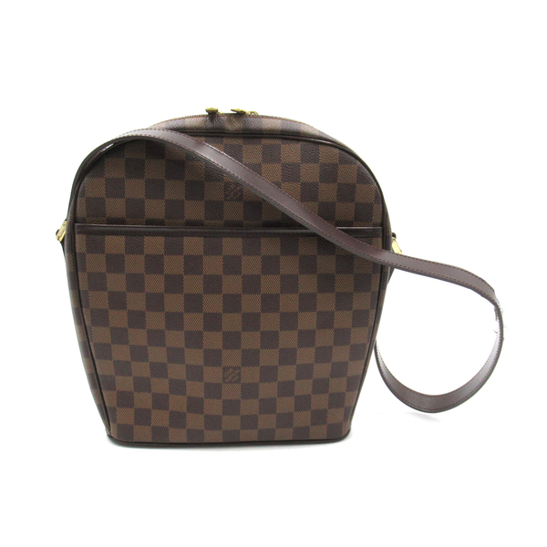 【二手名牌BRAND OFF】LOUIS VUITTON 路易威登 棕色 PVC塗層帆布 Ipanema GM 棋盤格 斜背包