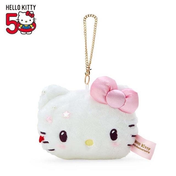 小禮堂 Hello Kitty 絨毛造型票卡零錢包 (50週年The Future in Our Eyes)