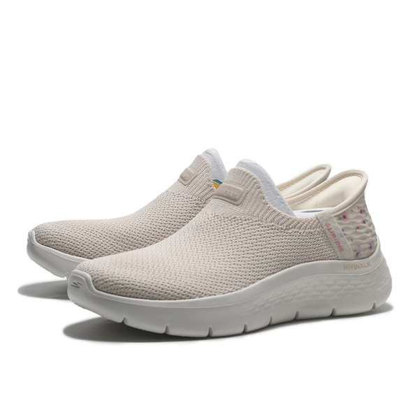 SKECHERS 休閒鞋 GO WALK 米白 碎花 瞬穿 懶人鞋 女 124822OWHT