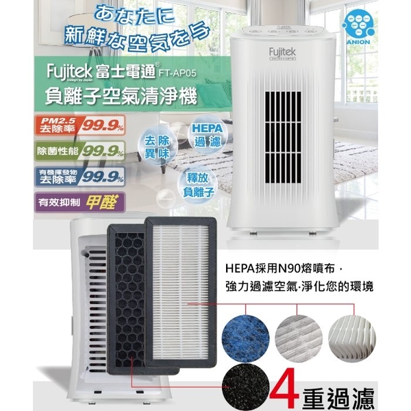 富士電通 四重過濾負離子空氣清淨機FT-AP05 適用於3~8坪 product thumbnail 4
