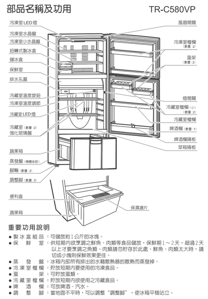 TATUNG大同580公升一級變頻三門電冰箱 TR-C580VP-AG~含拆箱定位+舊機回收 product thumbnail 4