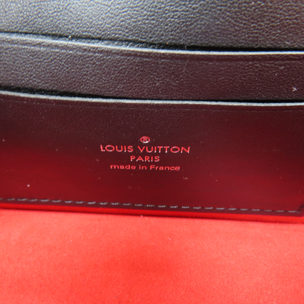 【二手名牌BRAND OFF】LOUIS VUITTON LV 路易威登 紅黑色 牛皮 菱格紋 Dauphine Chain Wallet 肩背包 鍊帶 M81376 product thumbnail 6