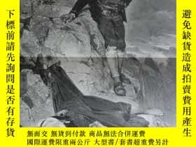 二手書博民逛書店【罕見】1885年巨幅木刻版畫《營救墜崖的美女》（Rettung