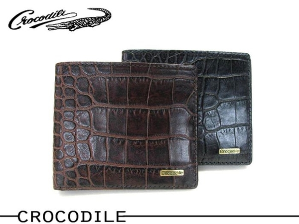 【全新品公司貨】Crocodile 鱷魚 黑色 咖啡色 迷你超薄短夾【寧寧小舖/台中30年老店】670406-1