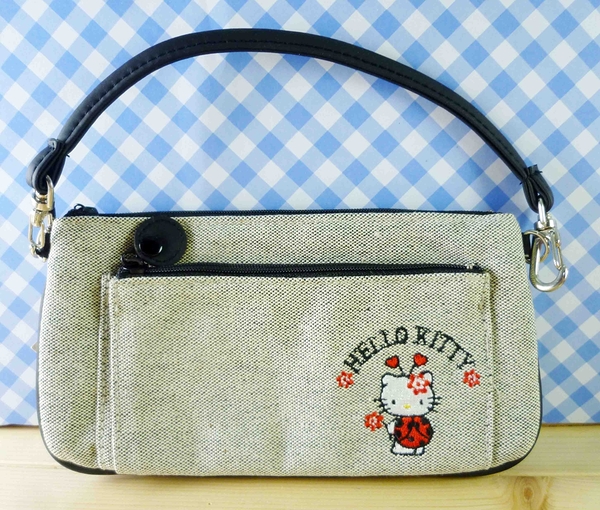 【震撼精品百貨】Hello Kitty 凱蒂貓~化妝包/筆袋-化妝包-手提包-瓢蟲