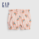 Gap嬰兒 布萊納系列 花苞裝飾抽繩針織短褲 826078-彩虹印花
