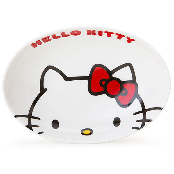 【震撼精品百貨】Hello Kitty 凱蒂貓~HELLO KITTY可愛大臉陶磁咖哩盤 紅蝴蝶結