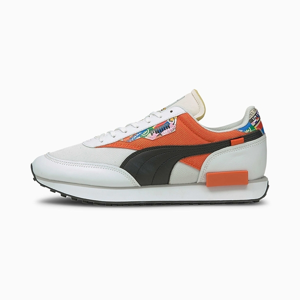 Puma Future Rider 男鞋 休閒 Wordmark 緩震 網布 皮革 橘 黑白【運動世界】37597101