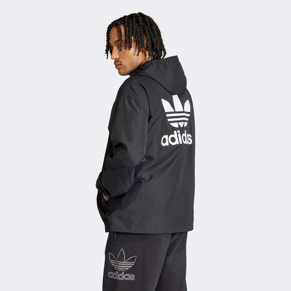 adidas ADICOLOR 風衣外套 運動 穿搭 男 三葉草 黑 IR9852