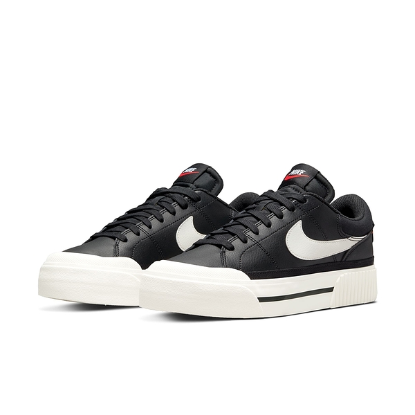 {零碼福利品}NIKE WMNS COURT LEGACY LIFT 休閒鞋 女 運動鞋 黑 厚底 皮革 DM7590-001