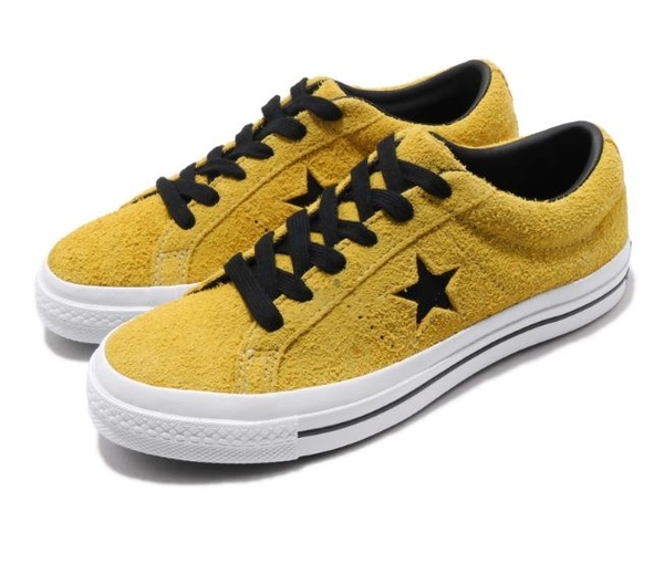 Converse 低筒休閒鞋 男女款帆布鞋 ONE STAR 麂皮 黃色 NO.163245C
