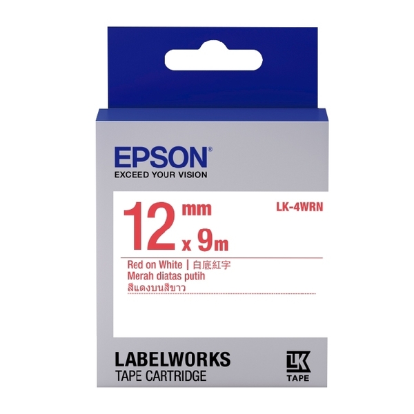 EPSON LK-4WRN C53S654402 一般系列白底紅字標籤帶 product thumbnail 2