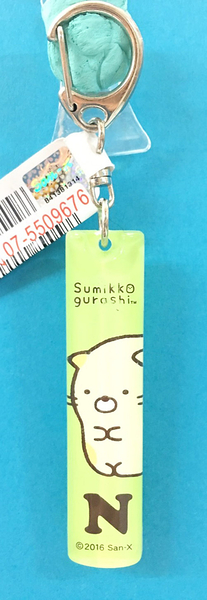 【震撼精品百貨】角落生物 Sumikko Gurashi~SAN-X 長形壓克力鑰匙圈/吊飾-貓咪/綠色N#89058