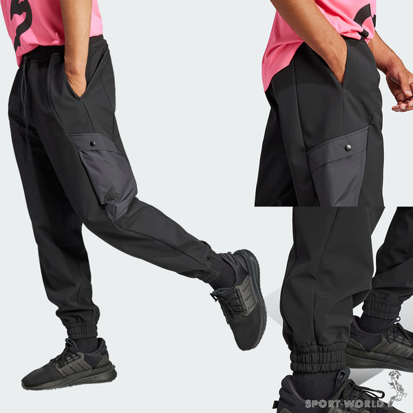 Adidas 男裝 長褲 工裝風 刷毛 口袋 綠/黑【運動世界】IA3088/IJ6086 product thumbnail 6