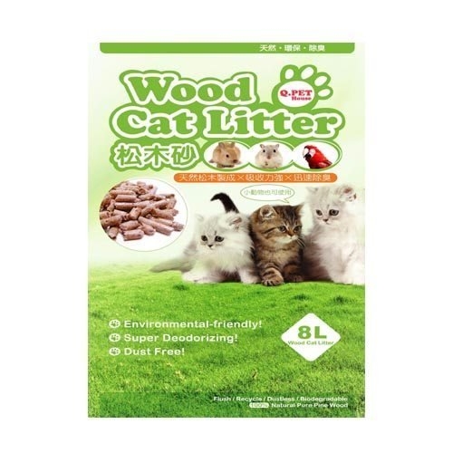 『寵喵樂旗艦店』【四包組含運】Q.PET Wood Cat Litter 松木砂／貓˙兔˙鼠˙小天˙刺蝟等小動物(8L) product thumbnail 2