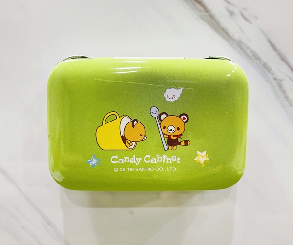【震撼精品百貨】Tenorikuma 拿鐵熊~日本sanrio三麗鷗 置物空盒方型鐵盒-亮綠*32795 product thumbnail 3