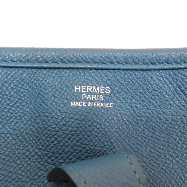 【二手名牌BRAND OFF】HERMES 愛馬仕 藍色 CALF 牛皮 Evelyne 33 斜背包 銀扣 product thumbnail 6