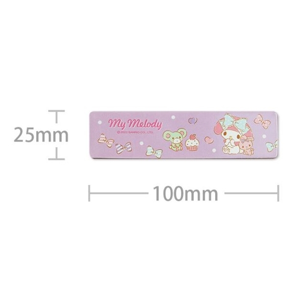 小禮堂 美樂蒂 長型磁鐵條 10cm (紫蝴蝶結款) 4713752-407268 product thumbnail 2