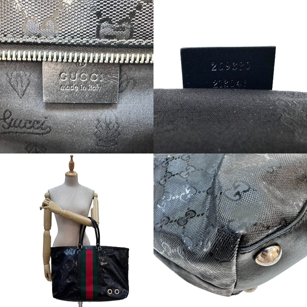 【限定黃小姐購買】GUCCI 古馳 黑色 PVC塗層帆布 Fiat 500 by Gucci 托特包 269380 product thumbnail 6