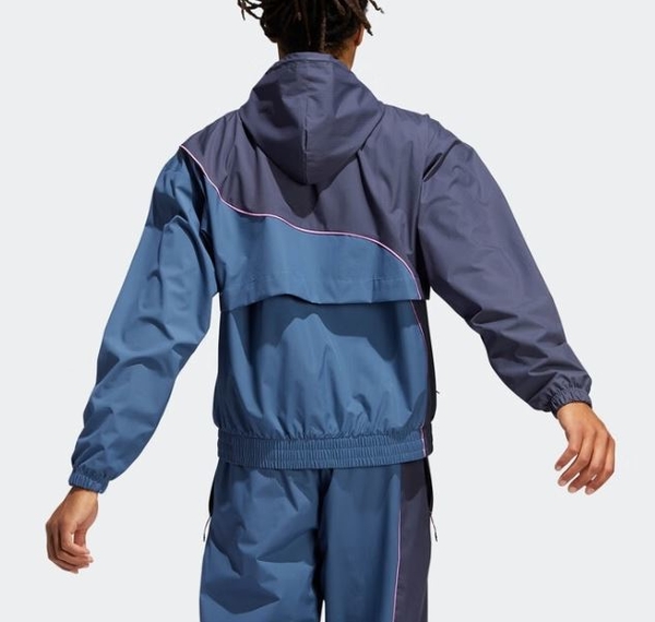 Adidas TRAE WINDBREAK 男款 深藍拼接 連帽外套 HN4511【KAORACER】 product thumbnail 3