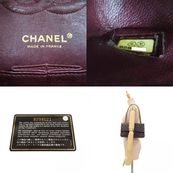 【二手名牌BRAND OFF】CHANEL 香奈兒 黑色 羊皮 Chanel vintage COCO 25 雙蓋 單肩包 product thumbnail 7