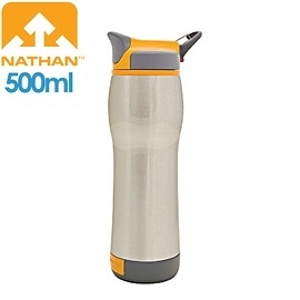 【NATHAN 美國 雙層保溫不鏽鋼水壺500銀】 NA4091N/不鏽鋼/雙層保溫/置杯架/大瓶口/輕巧便利