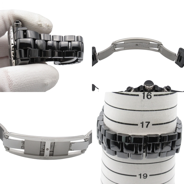 【二手名牌BRAND OFF】CHANEL 香奈兒 黑色 陶瓷 J12 機械 腕錶 H0940 product thumbnail 9