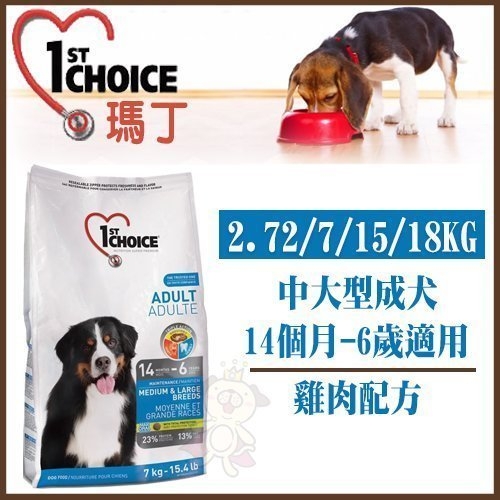 『寵喵樂旗艦店』瑪丁 中大型成犬《雞肉配方》狗飼料15Kg