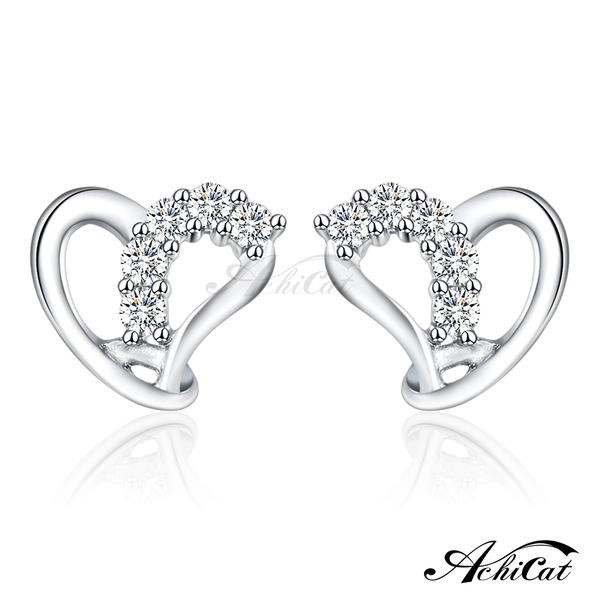 AchiCat 925純銀耳環 純銀飾 甜蜜依戀 愛心耳環 女耳環 一對價格 GS6056