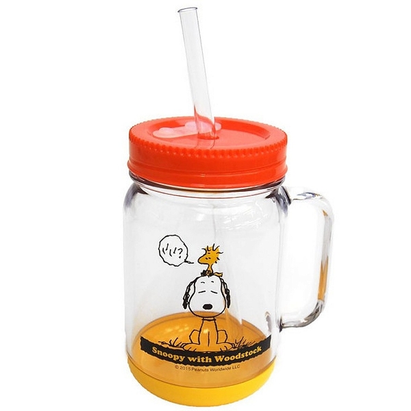 【震撼精品百貨】史奴比Peanuts Snoopy~史努比 SNOOPY 塑膠梅森杯(500ML)