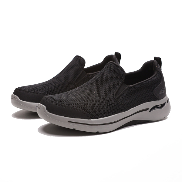 SKECHERS 休閒鞋 GO WALK ARCH FIT 黑色 健走鞋 男 216260BKGY