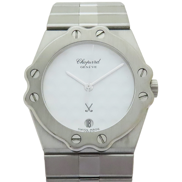 【二手名牌BRAND OFF】Chopard 蕭邦 Moritz 白色錶盤 精鋼 石英腕錶 8025