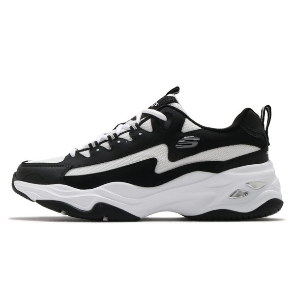 SKECHERS D'LITES 4.0 男款 休閒 厚底 老爹鞋 閃電熊貓 黑白 237225BKW product thumbnail 2