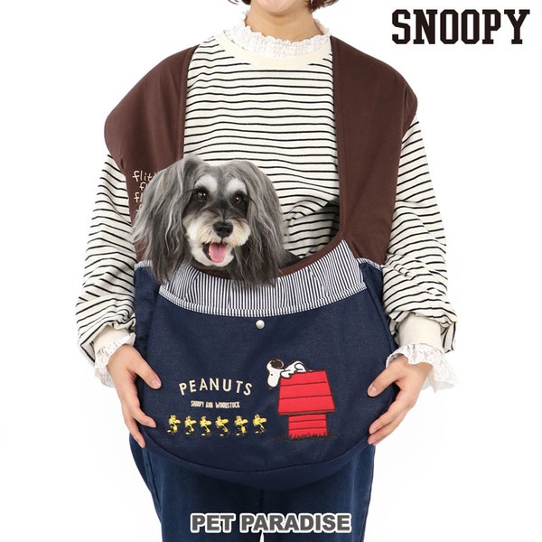 【PET PARADISE 寵物精品】 SNOOPY 拼接圖案雙肩前背袋鼠包 (4-8kg) 寵物外出包